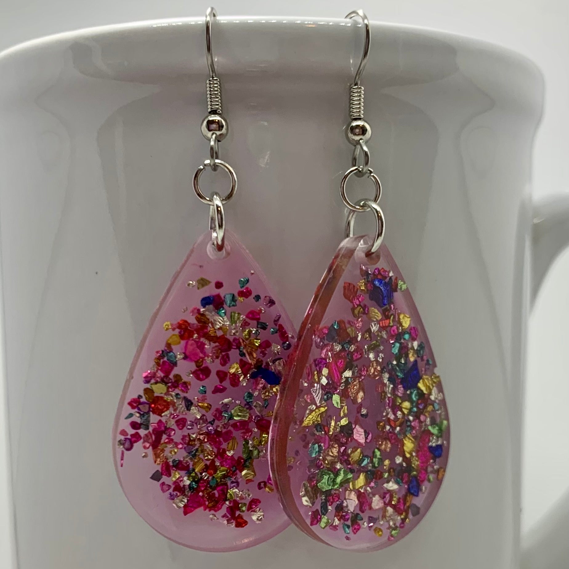 Pink Rainbow Tear Drops - Small