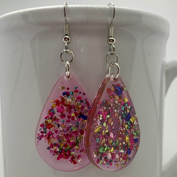 Pink Rainbow Tear Drops - Small