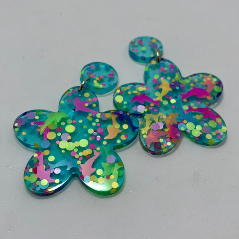 Neon Dots and Dolphins Flowers